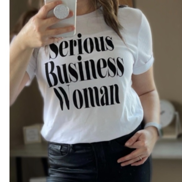🆕Serious Buisness Woman Tee in White - Picture 4 of 5